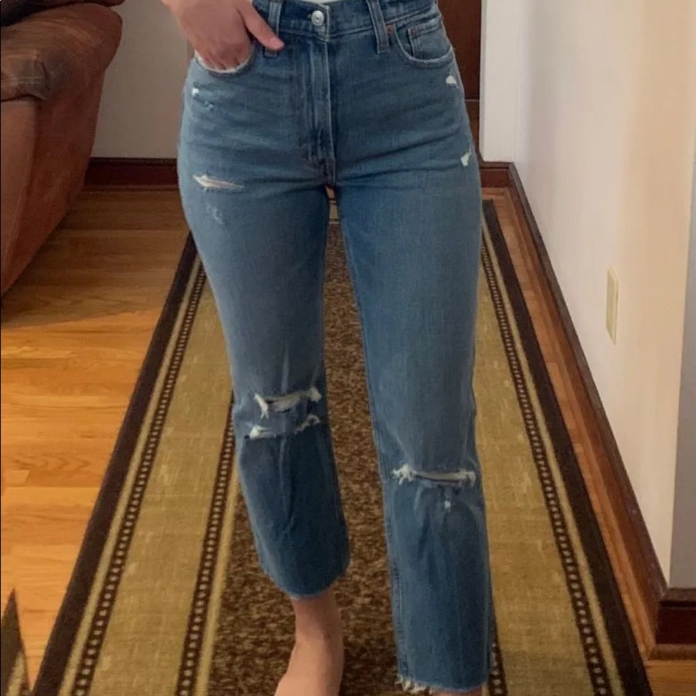 Abercrombie & Fitch The Ankle Straight Ulta High Rise Jeans